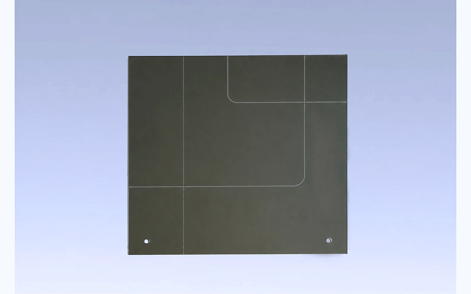 Logo-free mirror and geometric coated glass panels for appliance interfaces