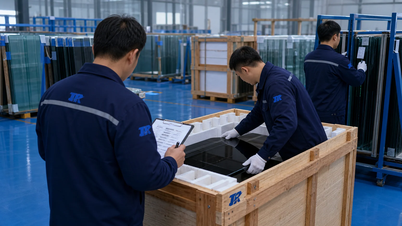 Pre-shipment inspection of packed appliance glass panels